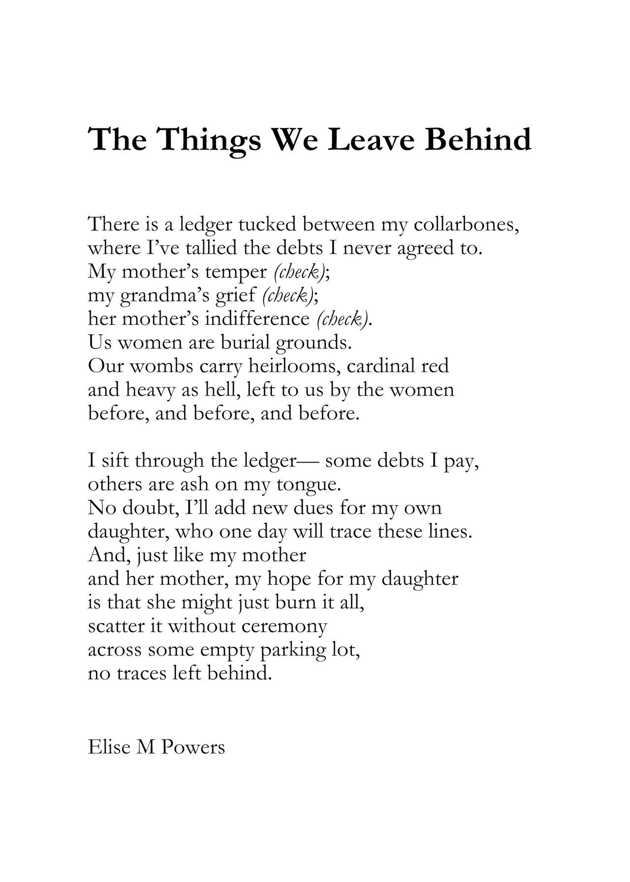 The Things We Leave Behind