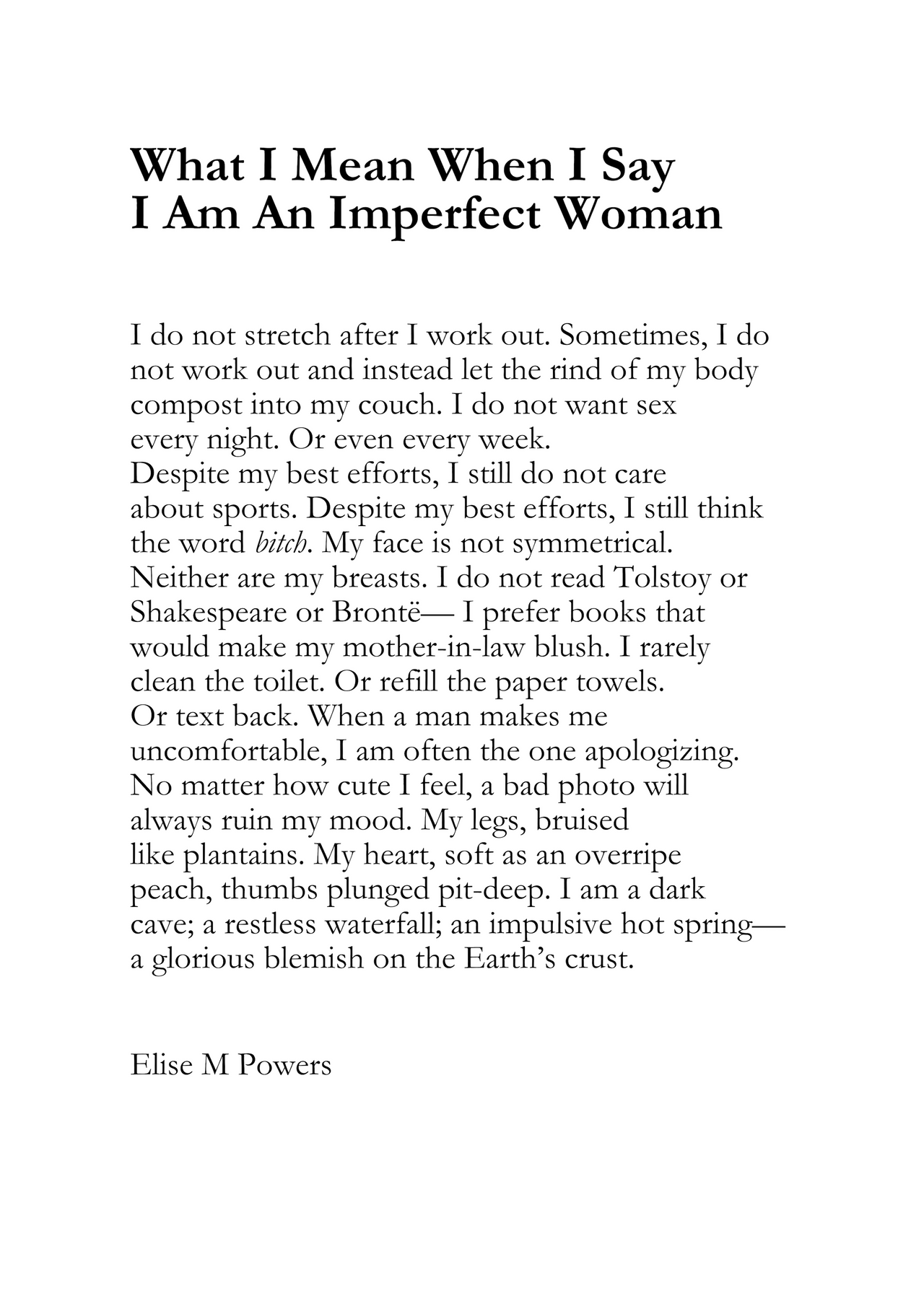 What I Mean When I Say I Am An Imperfect Woman