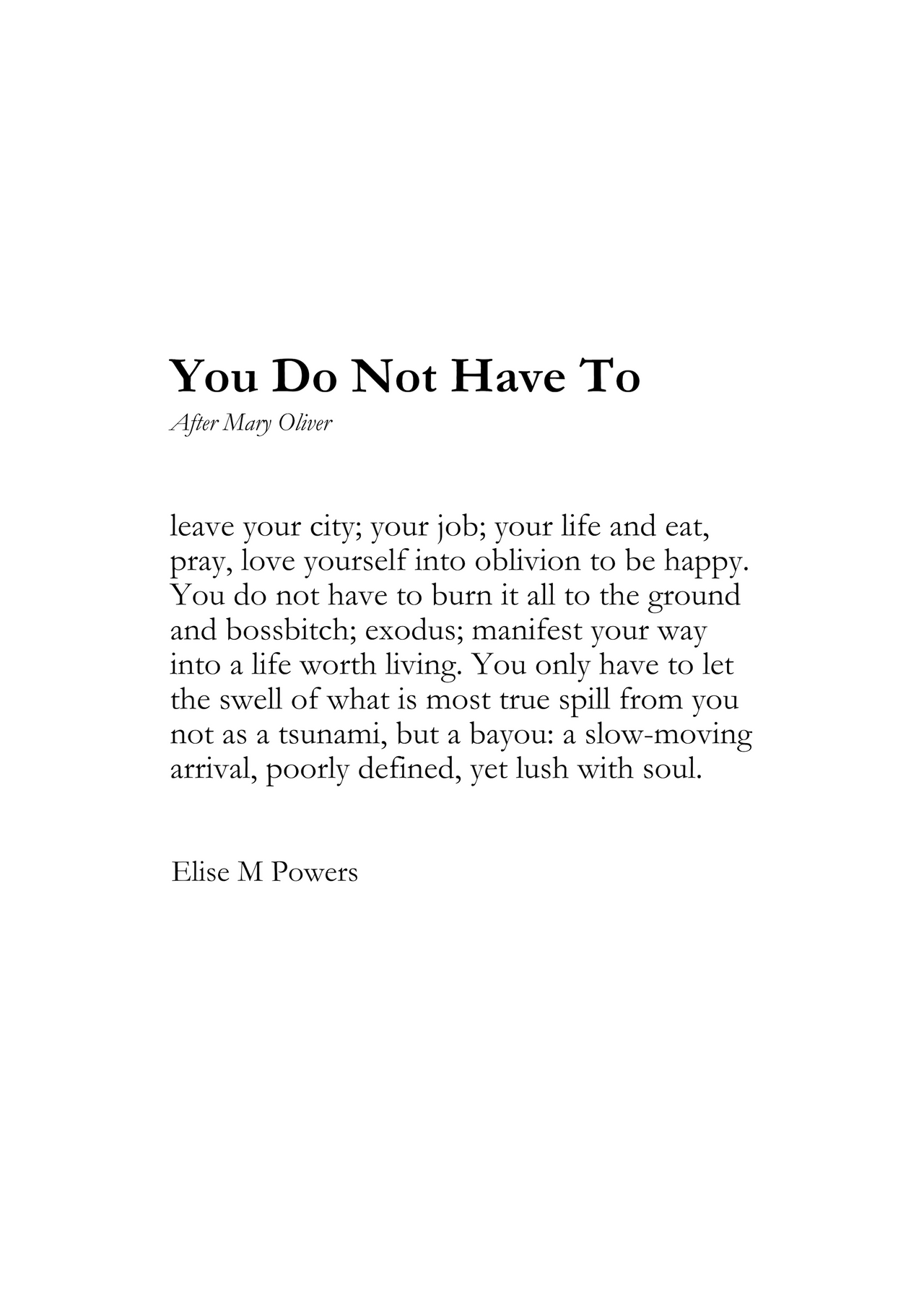 You Do Not Have To