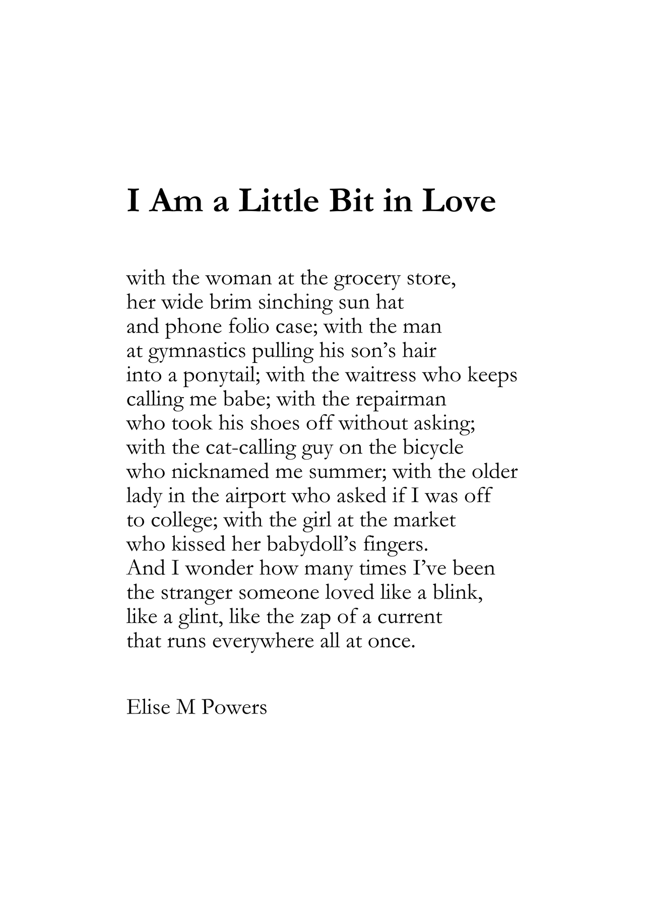 I Am a Little Bit in Love